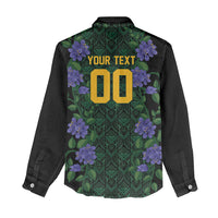 Custom Women’s Cricket Jamaica Floral Series Women Casual Shirt Lignum Vitae Hummingbirds Geometric Ethnic