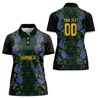 Custom Women’s Cricket Jamaica Floral Series Women Polo Shirt Lignum Vitae Hummingbirds Geometric Ethnic