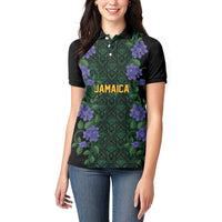 Custom Women’s Cricket Jamaica Floral Series Women Polo Shirt Lignum Vitae Hummingbirds Geometric Ethnic