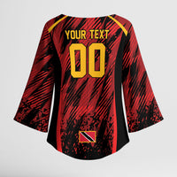 Custom Women’s Cricket Trinidad and Tobago Kimono Sleeve Blouse Caribbean Woman Knight