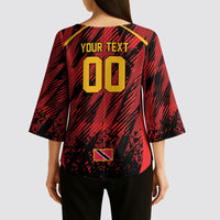 Custom Women’s Cricket Trinidad and Tobago Kimono Sleeve Blouse Caribbean Woman Knight
