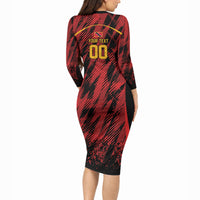Custom Women’s Cricket Trinidad and Tobago Long Sleeve Bodycon Dress Caribbean Woman Knight