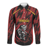 Custom Women’s Cricket Trinidad and Tobago Long Sleeve Button Shirt Caribbean Woman Knight