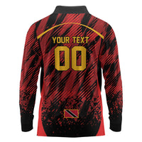Custom Women’s Cricket Trinidad and Tobago Long Sleeve Polo Shirt Caribbean Woman Knight