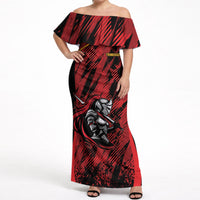 Custom Women’s Cricket Trinidad and Tobago Off Shoulder Maxi Dress Caribbean Woman Knight