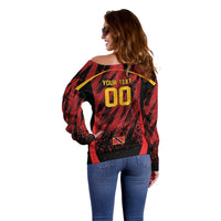 Custom Women’s Cricket Trinidad and Tobago Off Shoulder Sweater Caribbean Woman Knight