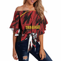 Custom Women’s Cricket Trinidad and Tobago Off Shoulder Wrap Waist Top Caribbean Woman Knight