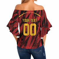 Custom Women’s Cricket Trinidad and Tobago Off Shoulder Wrap Waist Top Caribbean Woman Knight