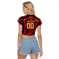 Custom Women’s Cricket Trinidad and Tobago Raglan Cropped T Shirt Caribbean Woman Knight