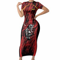 Custom Women’s Cricket Trinidad and Tobago Short Sleeve Bodycon Dress Caribbean Woman Knight