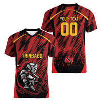 Custom Women’s Cricket Trinidad and Tobago Women V-Neck T-Shirt Caribbean Woman Knight
