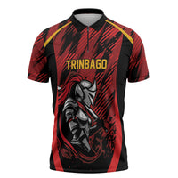 Custom Women’s Cricket Trinidad and Tobago Zipper Polo Shirt Caribbean Woman Knight