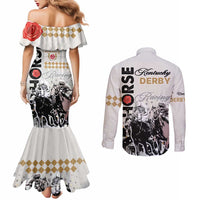 Kentucky Horse Racing Couples Matching Mermaid Dress and Long Sleeve Button Shirts 151st Anniversary The Run For The Roses LT9