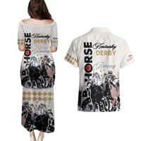Kentucky Horse Racing Couples Matching Puletasi Dress and Hawaiian Shirt 151st Anniversary The Run For The Roses LT9