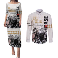 Kentucky Horse Racing Couples Matching Puletasi Dress and Long Sleeve Button Shirts 151st Anniversary The Run For The Roses LT9