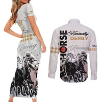 Kentucky Horse Racing Couples Matching Short Sleeve Bodycon Dress and Long Sleeve Button Shirts 151st Anniversary The Run For The Roses LT9
