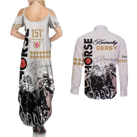 Kentucky Horse Racing Couples Matching Summer Maxi Dress and Long Sleeve Button Shirts 151st Anniversary The Run For The Roses LT9