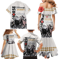 Kentucky Horse Racing Family Matching Mermaid Dress and Hawaiian Shirt 151st Anniversary The Run For The Roses LT9