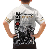 Kentucky Horse Racing Family Matching Off Shoulder Long Sleeve Dress and Hawaiian Shirt 151st Anniversary The Run For The Roses LT9