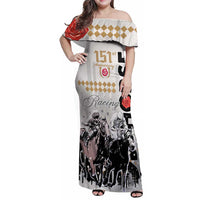 Kentucky Horse Racing Family Matching Off Shoulder Maxi Dress and Hawaiian Shirt 151st Anniversary The Run For The Roses LT9