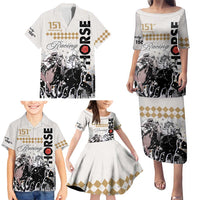 Kentucky Horse Racing Family Matching Puletasi Dress and Hawaiian Shirt 151st Anniversary The Run For The Roses LT9