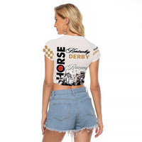 Kentucky Horse Racing Raglan Cropped T Shirt 151st Anniversary The Run For The Roses LT9