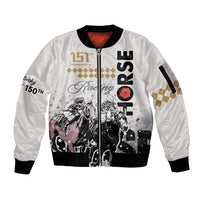 Kentucky Horse Racing Sleeve Zip Bomber Jacket 151st Anniversary The Run For The Roses LT9