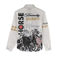 Kentucky Horse Racing Women Casual Shirt 151st Anniversary The Run For The Roses LT9