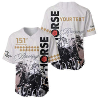 Personalised Kentucky Horse Racing Baseball Jersey 151st Anniversary The Run For The Roses LT9