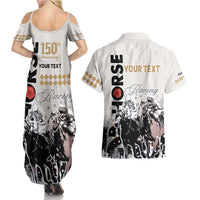 Personalised Kentucky Horse Racing Couples Matching Summer Maxi Dress and Hawaiian Shirt 151st Anniversary The Run For The Roses LT9