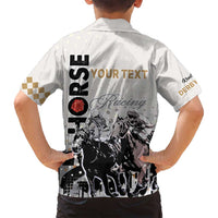 Personalised Kentucky Horse Racing Family Matching Long Sleeve Bodycon Dress and Hawaiian Shirt 151st Anniversary The Run For The Roses LT9