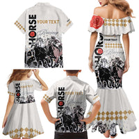 Personalised Kentucky Horse Racing Family Matching Mermaid Dress and Hawaiian Shirt 151st Anniversary The Run For The Roses LT9