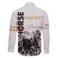 Personalised Kentucky Horse Racing Family Matching Off Shoulder Short Dress and Hawaiian Shirt 151st Anniversary The Run For The Roses LT9