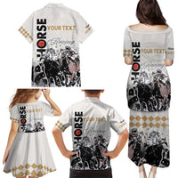 Personalised Kentucky Horse Racing Family Matching Puletasi Dress and Hawaiian Shirt 151st Anniversary The Run For The Roses LT9