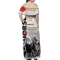 Personalised Kentucky Horse Racing Off Shoulder Maxi Dress 151st Anniversary The Run For The Roses LT9