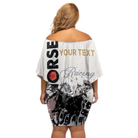 Personalised Kentucky Horse Racing Off Shoulder Short Dress 151st Anniversary The Run For The Roses LT9
