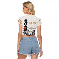 Personalised Kentucky Horse Racing Raglan Cropped T Shirt 151st Anniversary The Run For The Roses LT9