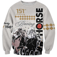 Personalised Kentucky Horse Racing Sweatshirt 151st Anniversary The Run For The Roses LT9