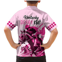 Kentucky Horse Racing Family Matching Mermaid Dress and Hawaiian Shirt 151st Anniversary Sporting Art Pink Version LT9