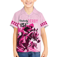 Kentucky Horse Racing Family Matching Summer Maxi Dress and Hawaiian Shirt 151st Anniversary Sporting Art Pink Version LT9