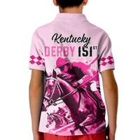 Kentucky Horse Racing Kid Polo Shirt 151st Anniversary Sporting Art Pink Version LT9