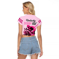 Kentucky Horse Racing Raglan Cropped T Shirt 151st Anniversary Sporting Art Pink Version LT9