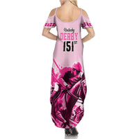 Kentucky Horse Racing Summer Maxi Dress 151st Anniversary Sporting Art Pink Version LT9