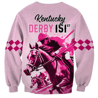 Kentucky Horse Racing Sweatshirt 151st Anniversary Sporting Art Pink Version LT9