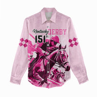 Kentucky Horse Racing Women Casual Shirt 151st Anniversary Sporting Art Pink Version LT9