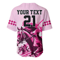 Personalised Kentucky Horse Racing Baseball Jersey 150th Anniversary Sporting Art Pink Version LT9 - Wonder Print Shop