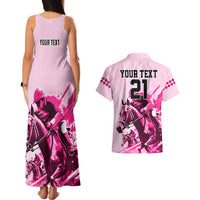 Personalised Kentucky Horse Racing Couples Matching Tank Maxi Dress and Hawaiian Shirt 150th Anniversary Sporting Art Pink Version LT9 - Wonder Print Shop