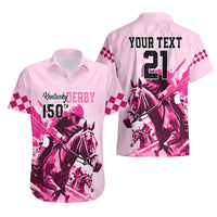 Personalised Kentucky Horse Racing Hawaiian Shirt 150th Anniversary Sporting Art Pink Version - Wonder Print Shop