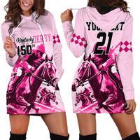Personalised Kentucky Horse Racing Hoodie Dress 150th Anniversary Sporting Art Pink Version - Wonder Print Shop