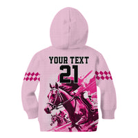Personalised Kentucky Horse Racing Kid Hoodie 150th Anniversary Sporting Art Pink Version - Wonder Print Shop